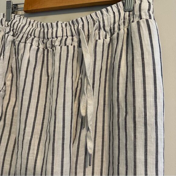 NWT Coral Cove White Blue Linen Striped Pants Small/Medium - Picture 9 of 12